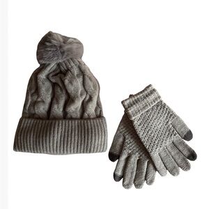 Women’s Knit Beanie & Touchscreen Gloves Set | Warm Winter Acrylic